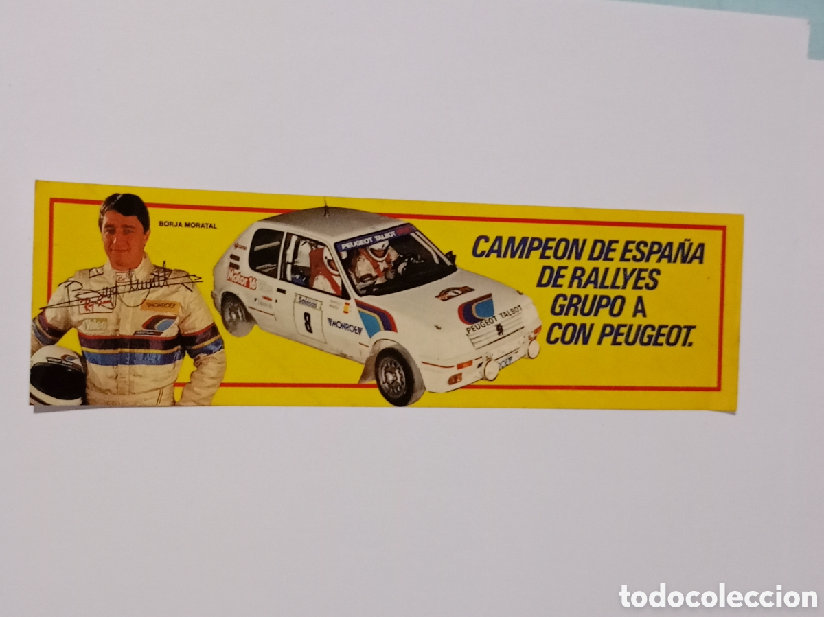 Adesivi di collezione: adhesivo conmemorativo dedicado al piloto espa&ntilde;ol Borja Moratal y su Peugeot 205 GTI Grupo A en el C