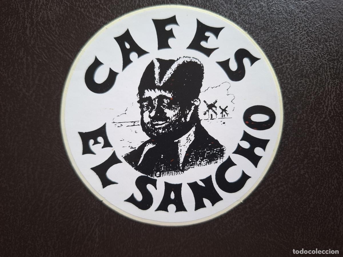 Pegatinas de colecci&oacute;n: Pegatina alimentaci&oacute;n Caf&eacute;s El Sancho Ciudad Real Don Quijote