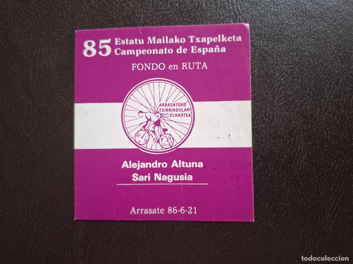 Pegatinas de colecci&oacute;n: Pegatina deportes ciclismo Campeonato Espa&ntilde;a Fondo en Ruta 1986 Mondrag&oacute;n Arrasate