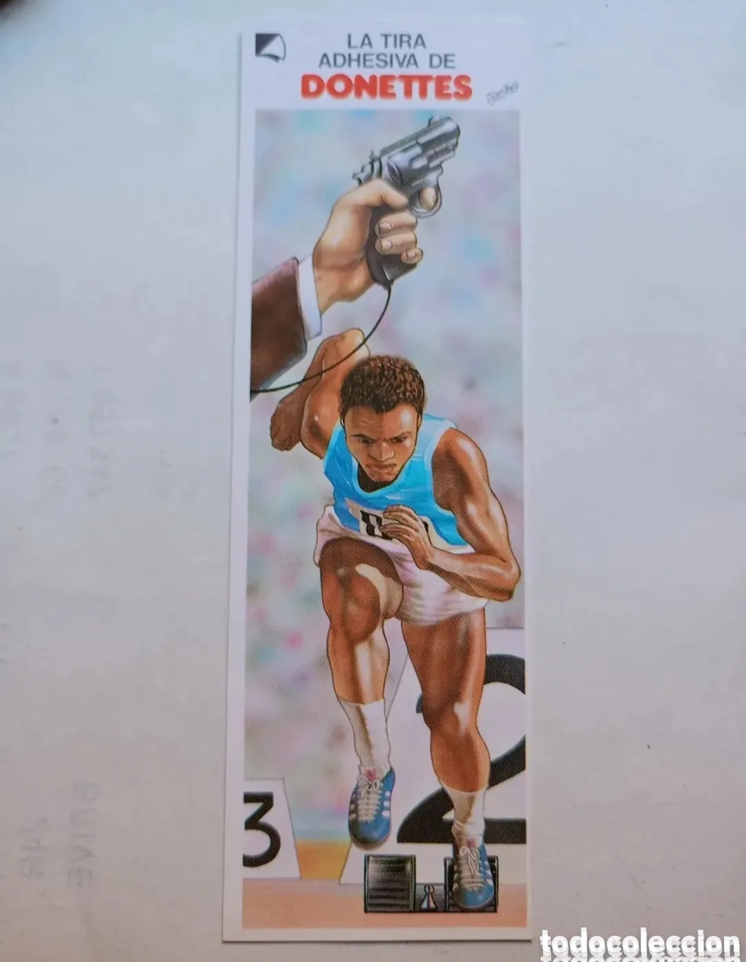 Sammlung von Aufklebern: Cromo pegatina la tira adhesiva de donettes atletismo