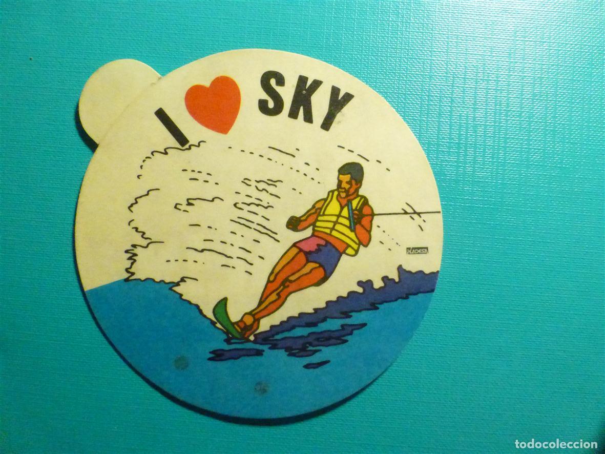 Sammlung von Aufklebern: Pegatina - Adhesivo Alimentaci&oacute;n - Pralin - Zahor - I Love Ski - A&ntilde;o 1985 - 9,5 cm.
