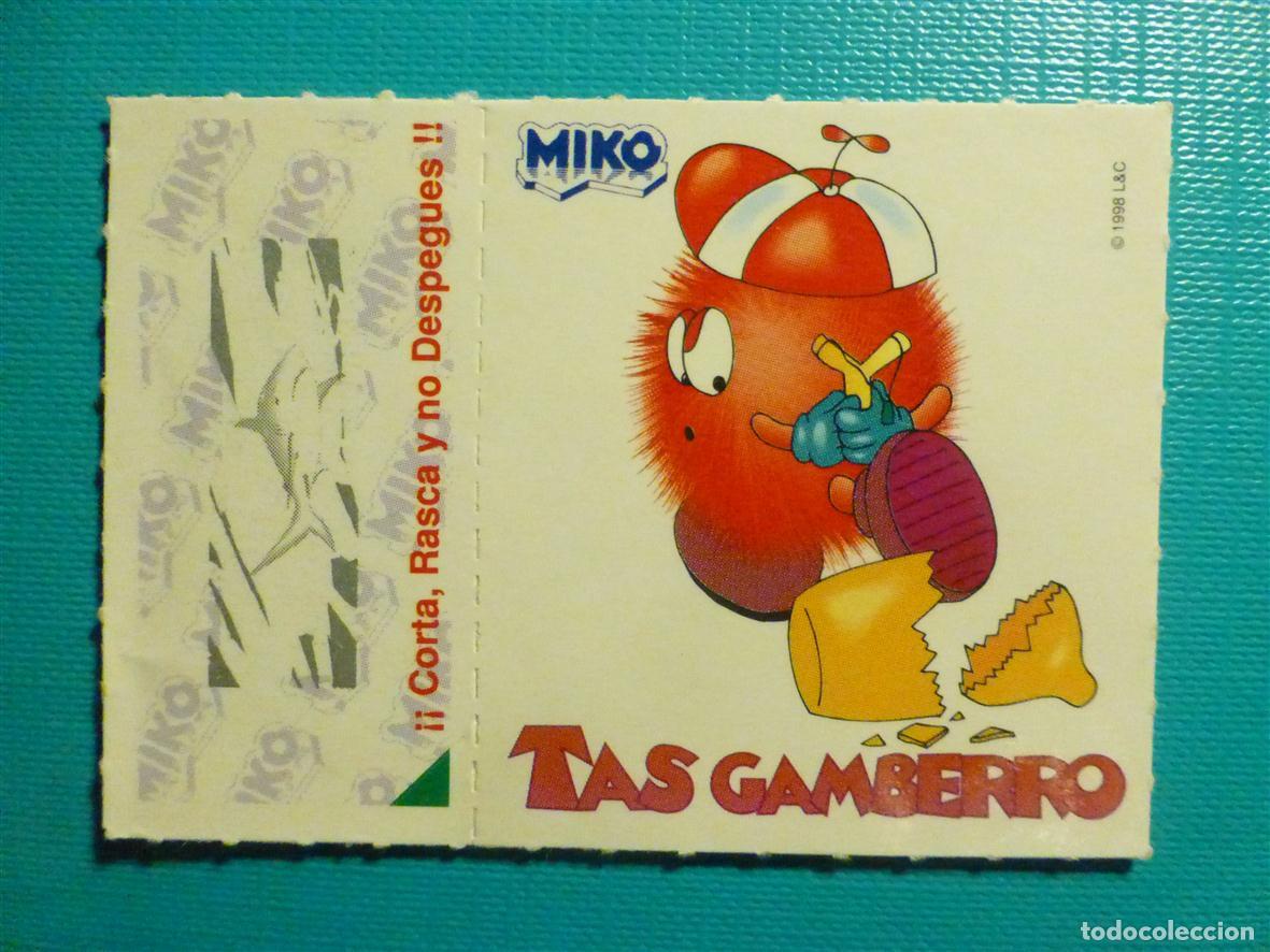 Pegatinas de colecci&oacute;n: Pegatina Adhesiva Tiendas Alimentaci&oacute;n A&ntilde;os 80&acute;s - Helados Miko - Rasca Tas Gamberro - 7 x 5 cm.