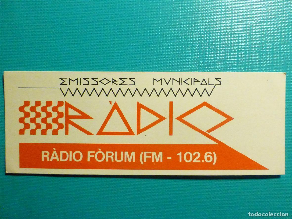 Pegatinas de colecci&oacute;n: PEGATINA - ADHESIVO - RADIO FORUM FM. 102.6, Emisoras, Cadenas, Difusi&oacute;n, Propaganda - 11 x 4 cm.