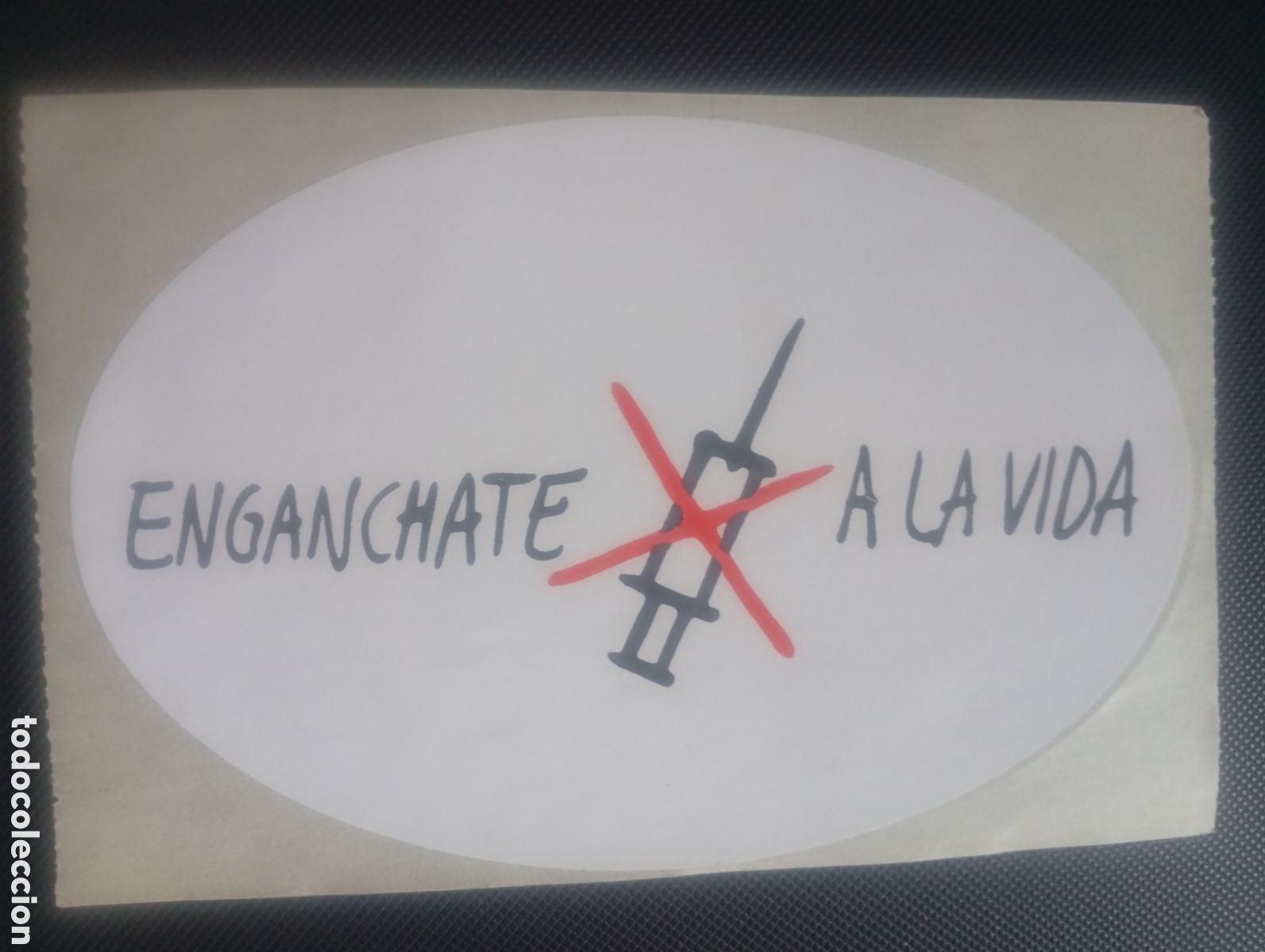 Pegatinas de colecci&oacute;n: Pegatina adhesivo ENGANCHATE A LA VIDA CAMPA&Ntilde;A DROGADICCI&Oacute;N COCAINA HEROINA