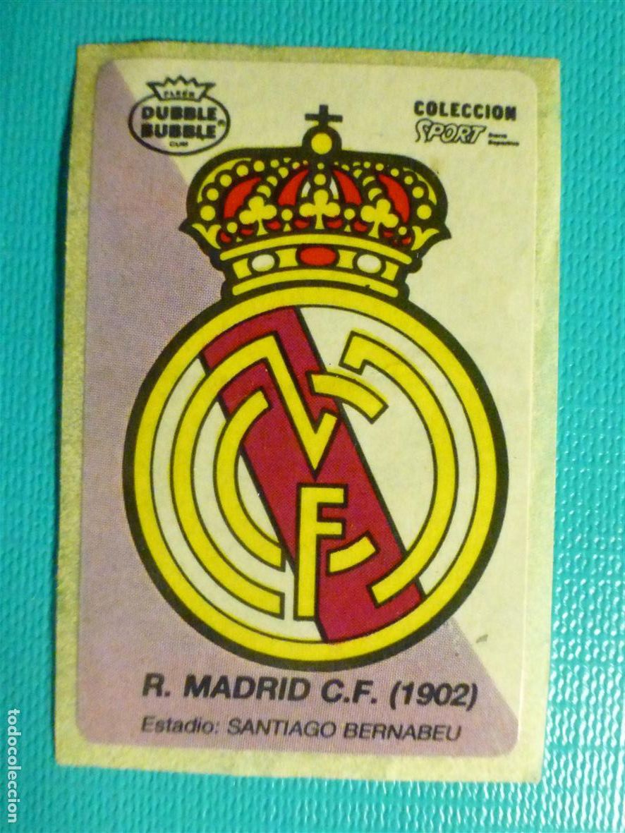 Autocolantes de cole&ccedil;&atilde;o: Pegatina Adhesiva - Cromo Chicles - Dubble Bubble - 5 x 3,5 cm. Sport - Real Madrid C.F. 1902 Escudo