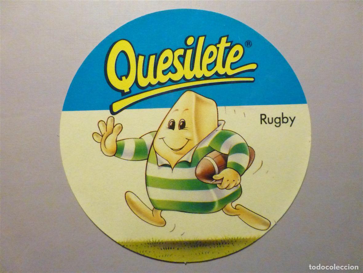 Pegatinas de colecci&oacute;n: Pegatina Adhesiva Alimentaci&oacute;n - Quesilete - Deportista - Rugby - 9 cm.