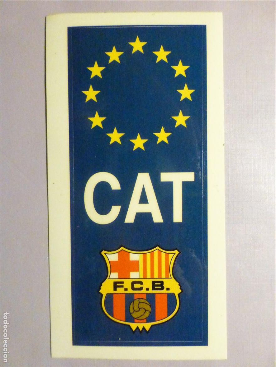 Pegatinas de colecci&oacute;n: Pegatina Adhesiva - Futbol Club Barcelona - CAT - F.C.B. Escudo - 4,25 x 10 cm.