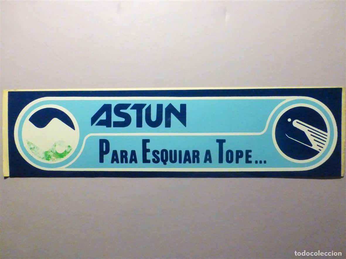 Sammlung von Aufklebern: Pegatina Monta&ntilde;a, Ski, Federaci&oacute;n Vizcaina - Astun - Para esquiar a tope - Esqu&iacute; - 25,5 x 6,5 cm.