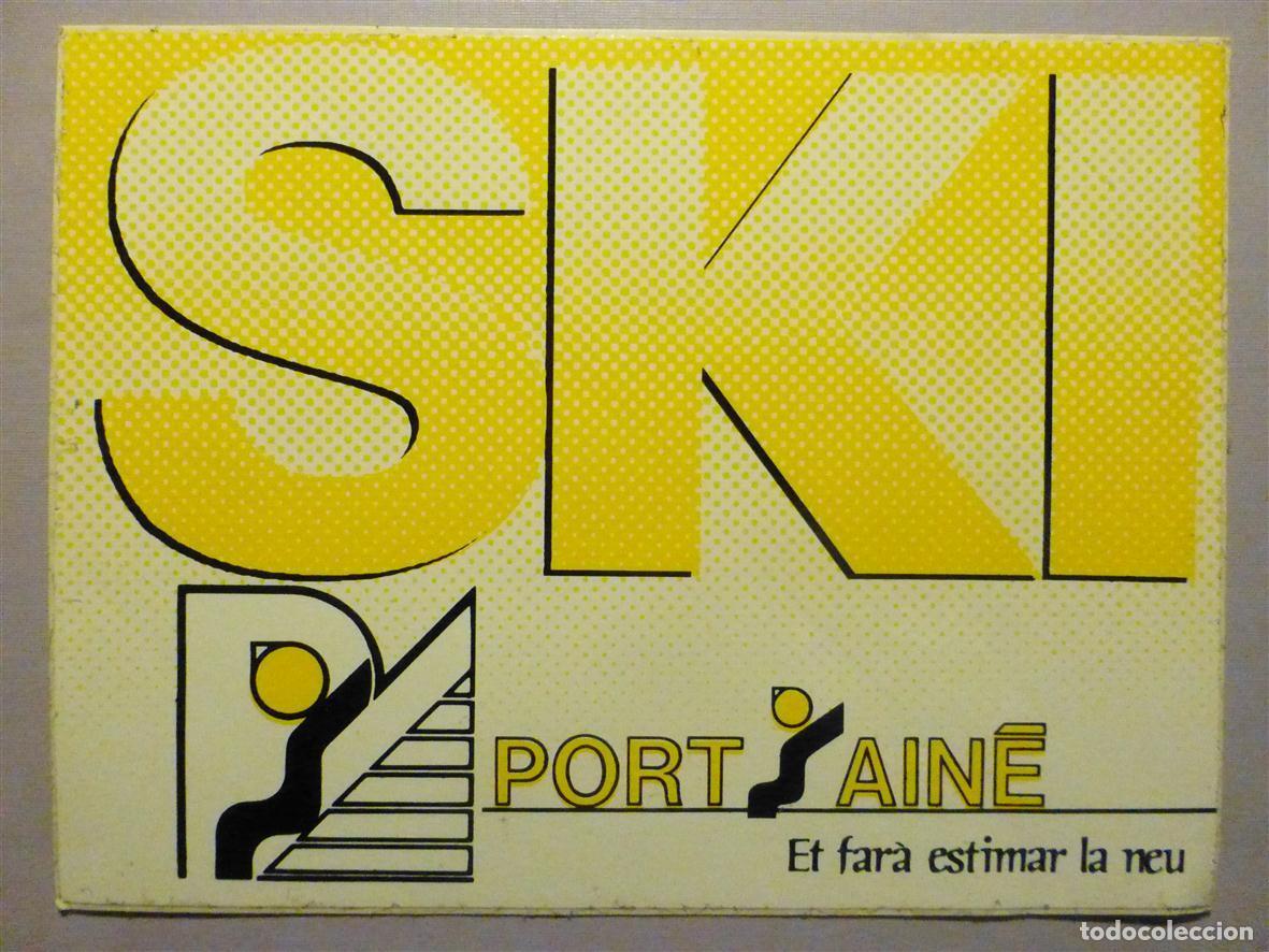 Adesivi di collezione: Pegatina, Adhesivo Monta&ntilde;a, Ski, Squ&iacute; - Deportes de Invierno - Port-Ain&eacute; - 9 x 12 cm.
