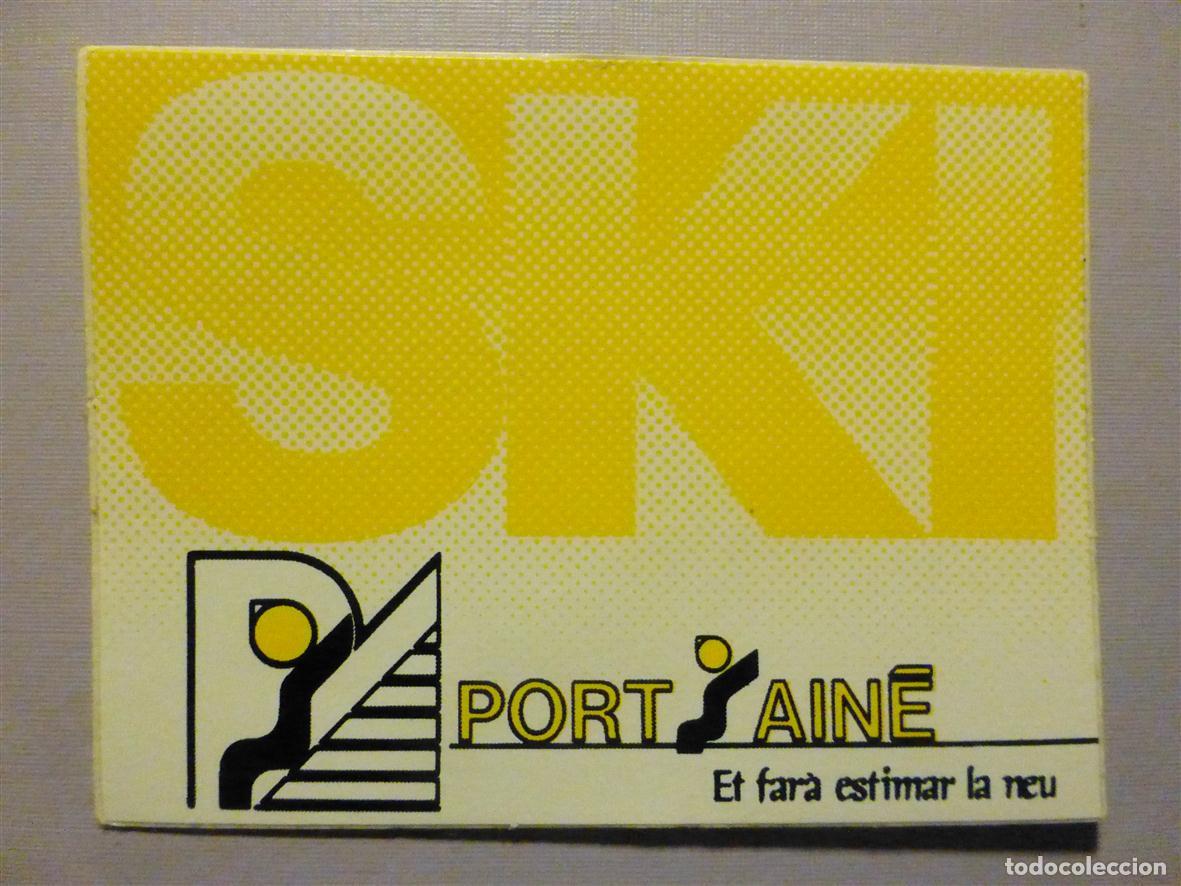 Adesivi di collezione: Pegatina, Adhesivo Monta&ntilde;a, Ski, Squ&iacute; - Deportes de Invierno - Port-Ain&eacute; - 6,5 x 5 cm.