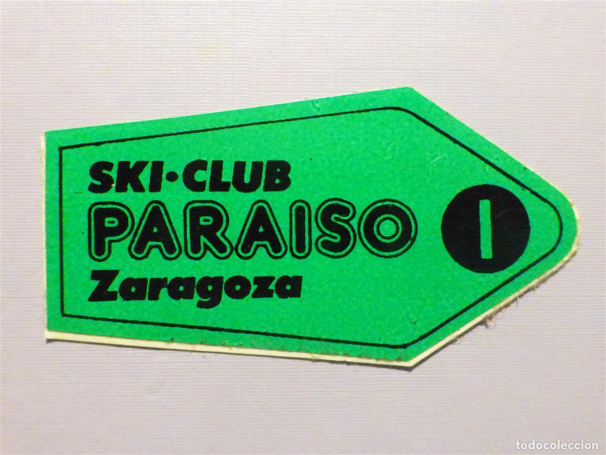 Pegatinas de colecci&oacute;n: Pegatina Deportes, Estaci&oacute;n Alta Monta&ntilde;a - Ski Club Paraiso - Zaragoza - 5,5 x 3 cm.