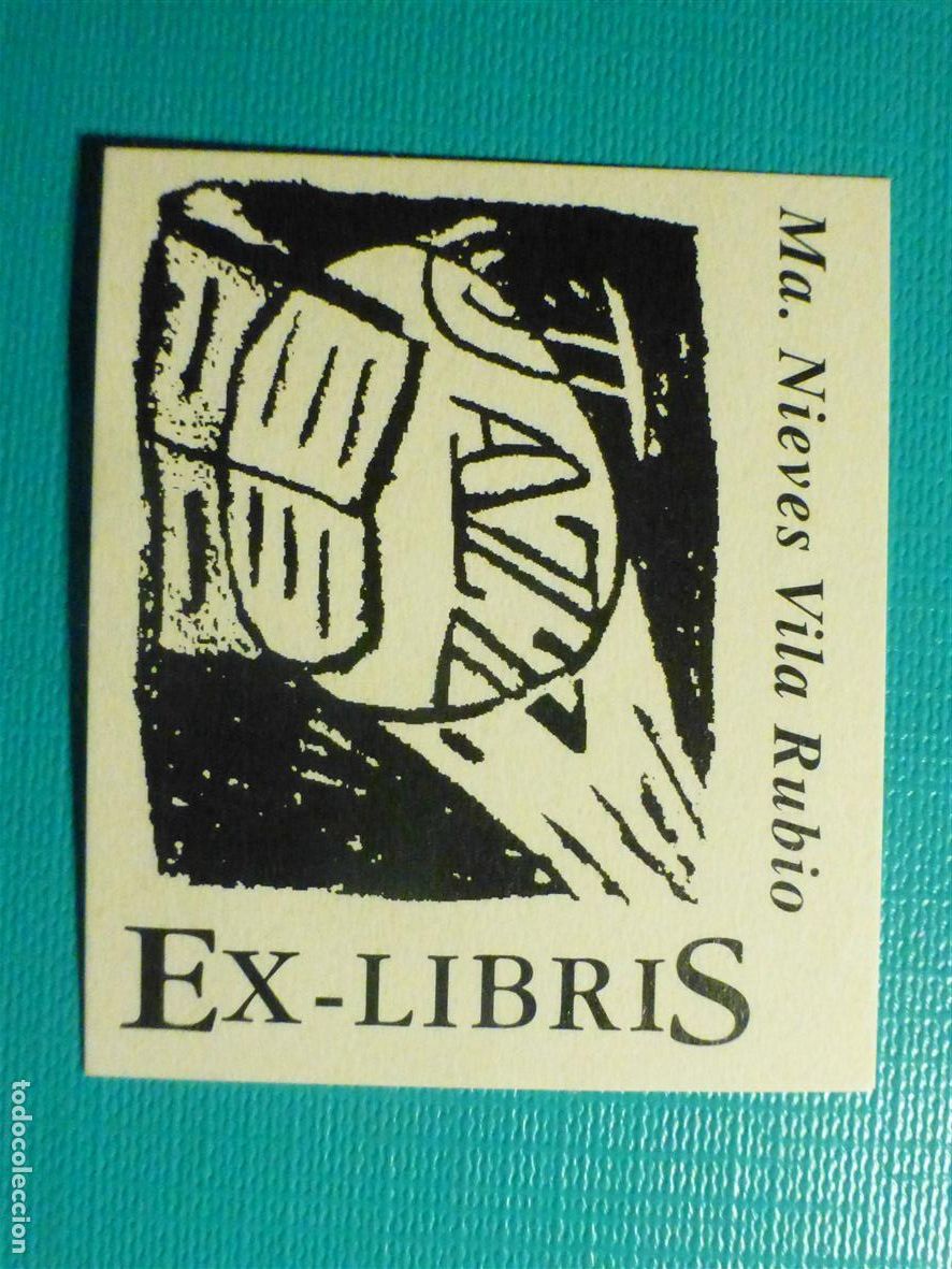 Sammlung von Aufklebern: Pegatina Ex-Libris Adhesivo - Ma. Nieves Vila Rubio - 5 x 4,5 cm.