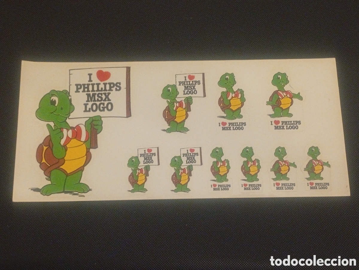 Pegatinas de colecci&oacute;n: SET LOTE 10 PEGATINAS I LOVE PHILIPS MSX LOGO TORTUGA