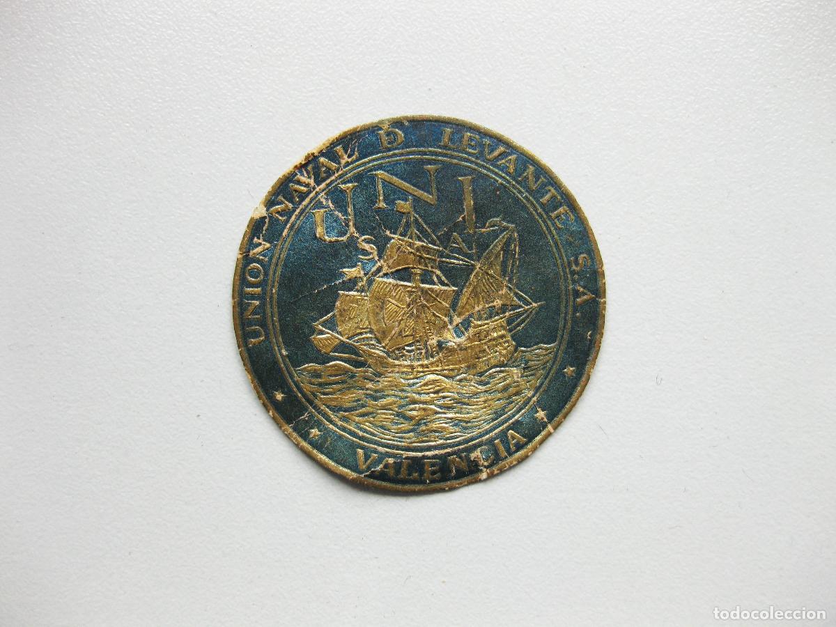 Adesivi di collezione: ANTIGUO ADHESIVO DE PAPEL PUBLICITARIO DE LA UNI&Oacute;N NAVAL DE VALENCIA. ASTILLEROS