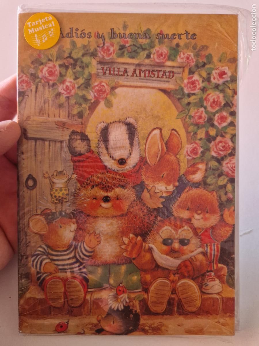 Pegatinas de colecci&oacute;n: antigua tarjeta felicitacion musical villa amistad con musica vintage a&ntilde;os 80-90