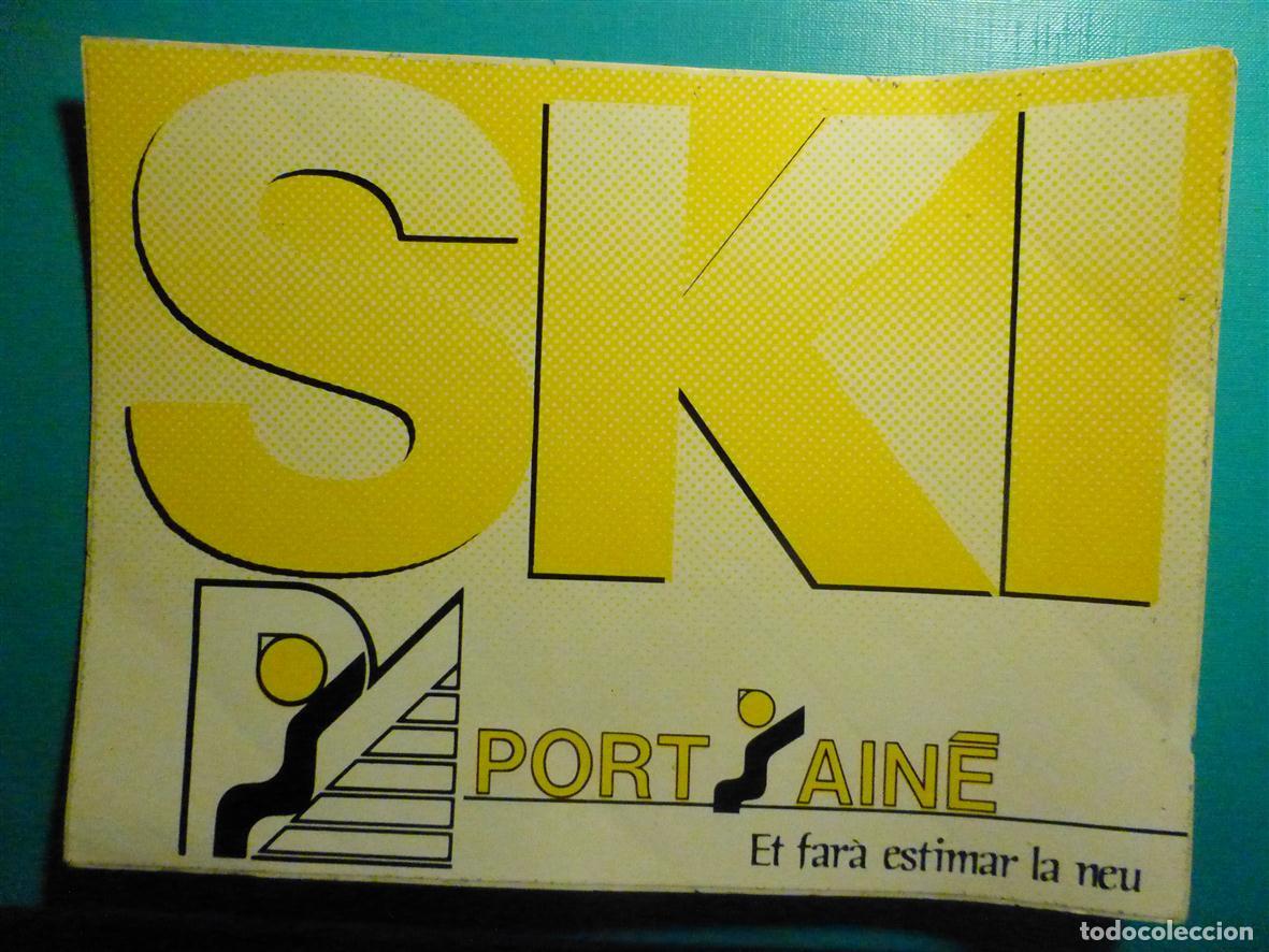 Pegatinas de colecci&oacute;n: Pegatina, Adhesivo Monta&ntilde;a, Ski, Squ&iacute; - Deportes de Invierno - Port-Ain&eacute; - 24 x 18 cm.
