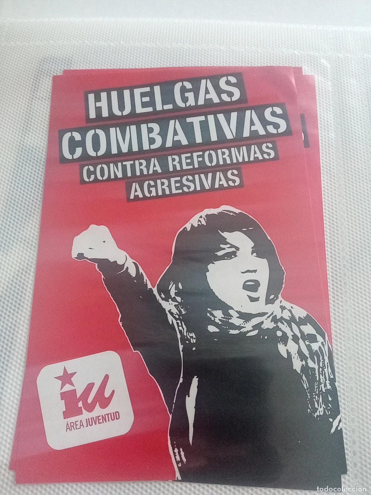 Pegatinas de colecci&oacute;n: Lote 17 pegatinas pol&iacute;ticas vintage Izquierda Unida PCE sindicales