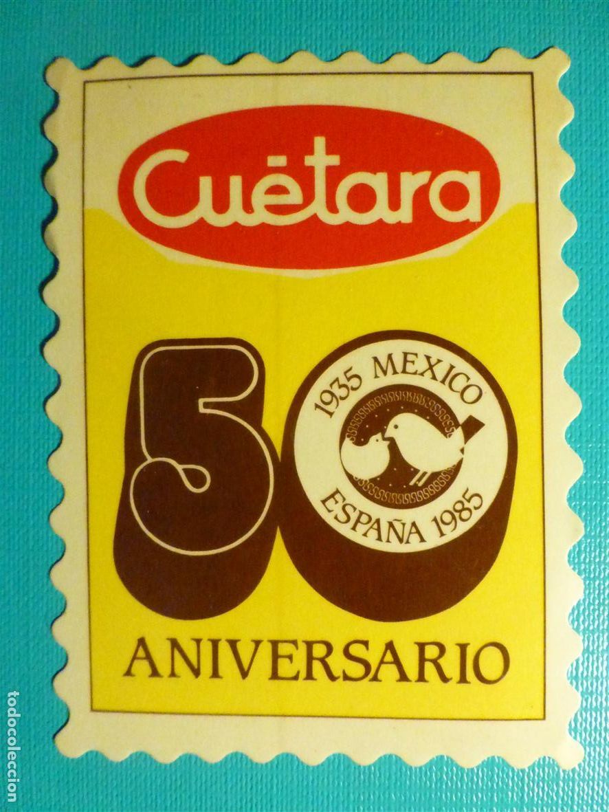 Pegatinas de colecci&oacute;n: PEGATINA - ADHESIVO - STICKER - Cu&eacute;tara - 50 aniversario - 8,5 x 6 cm. - Galletas - A&ntilde;o 1985