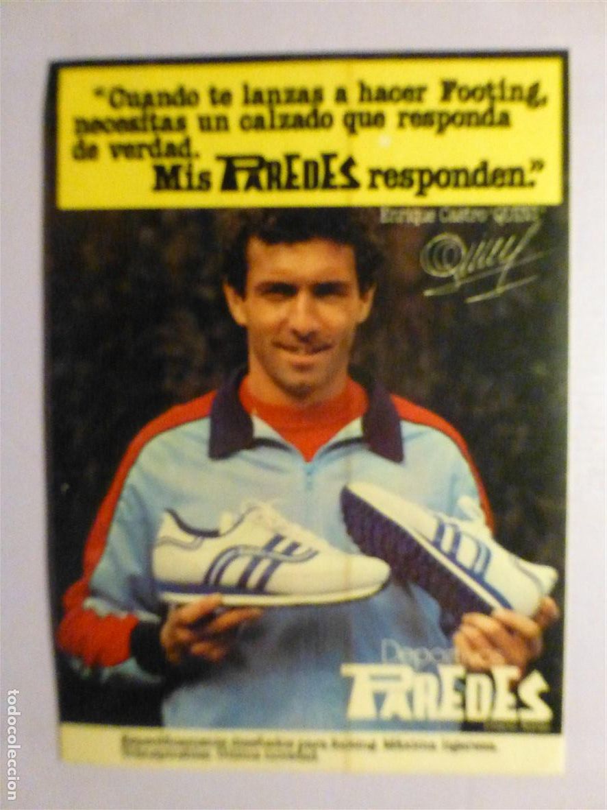 Pegatinas de colecci&oacute;n: Pegatina Adhesivo - Jugador Real Madrid C.F. - Enrique Castro Quni - Zapatillas Paredes - 7 x 10 cm.