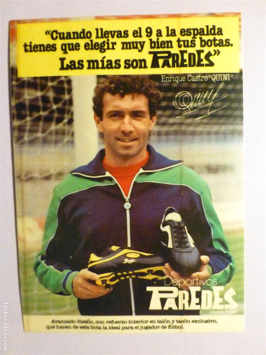 Pegatinas de colecci&oacute;n: Pegatina Adhesivo - Jugador Real Madrid C.F. - Enrique Castro Quni - Zapatillas Paredes - 7 x 10 cm.