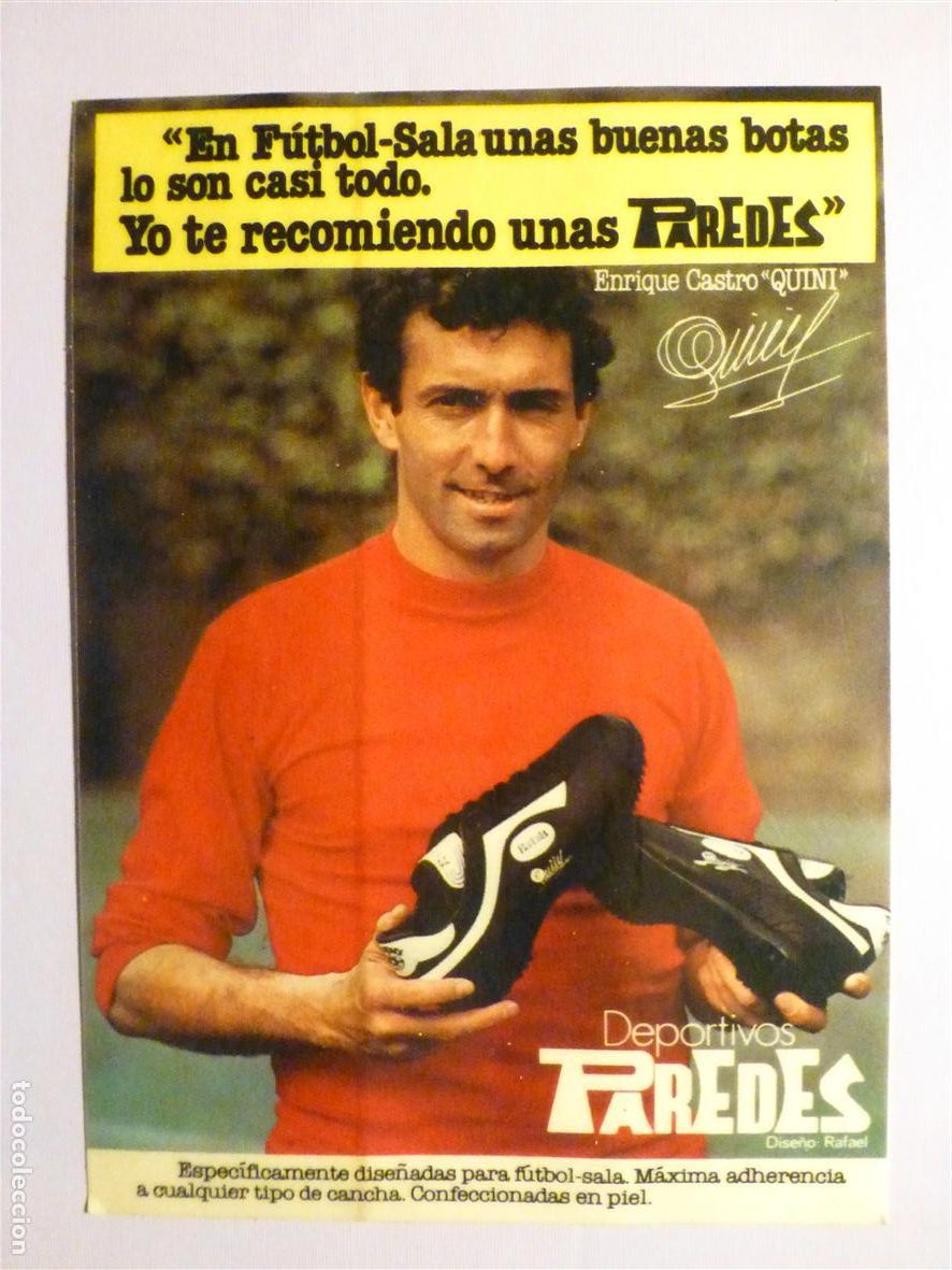 Pegatinas de colecci&oacute;n: Pegatina Adhesivo - Jugador Real Madrid C.F. - Enrique Castro Quni - Zapatillas Paredes - 7 x 10 cm.