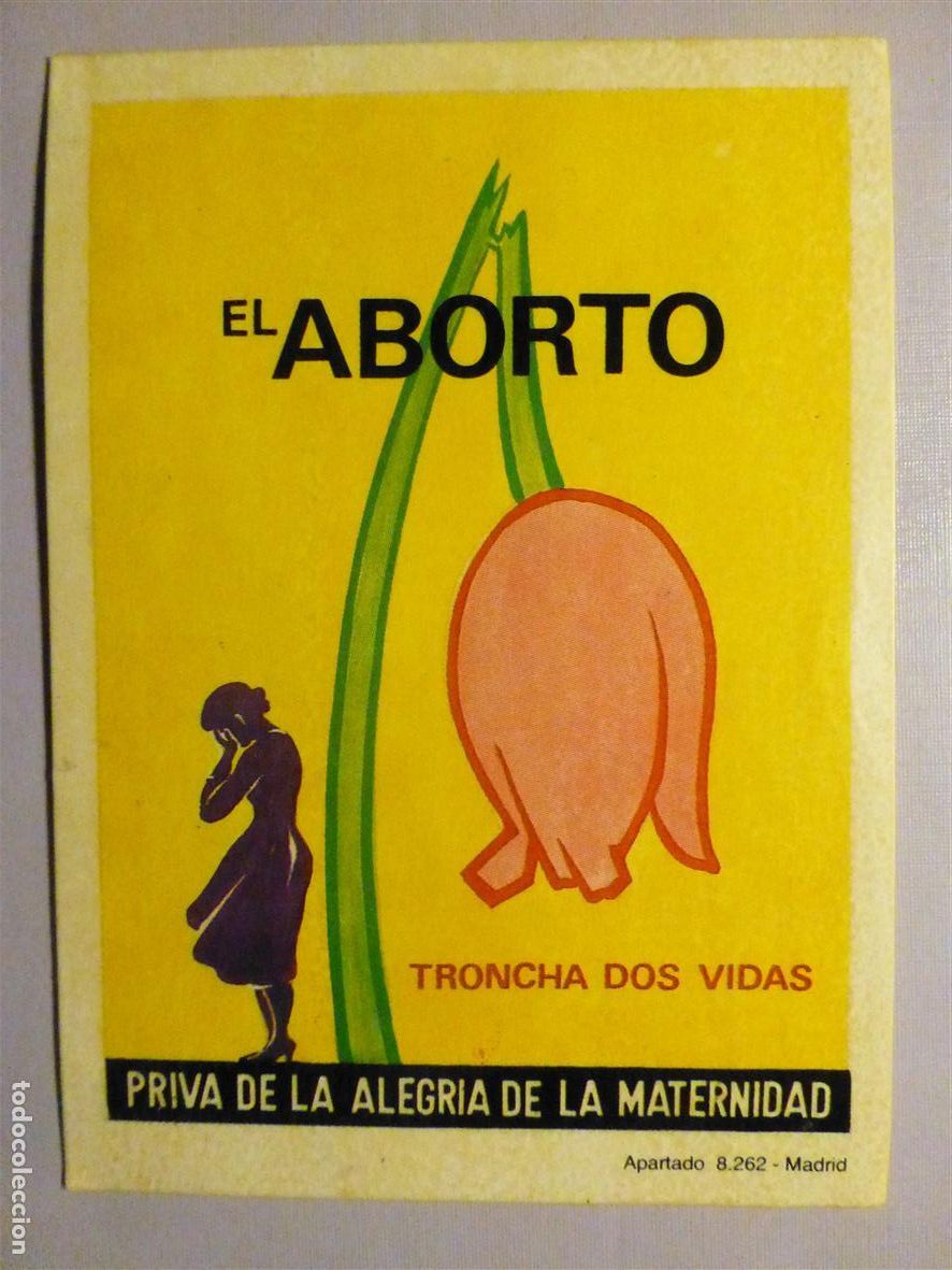 Pegatinas de colecci&oacute;n: Pegatina Adhesivo - Activismo Pro-Vida - El aborto troncha dos vidas - 7 x 9,5 cm.