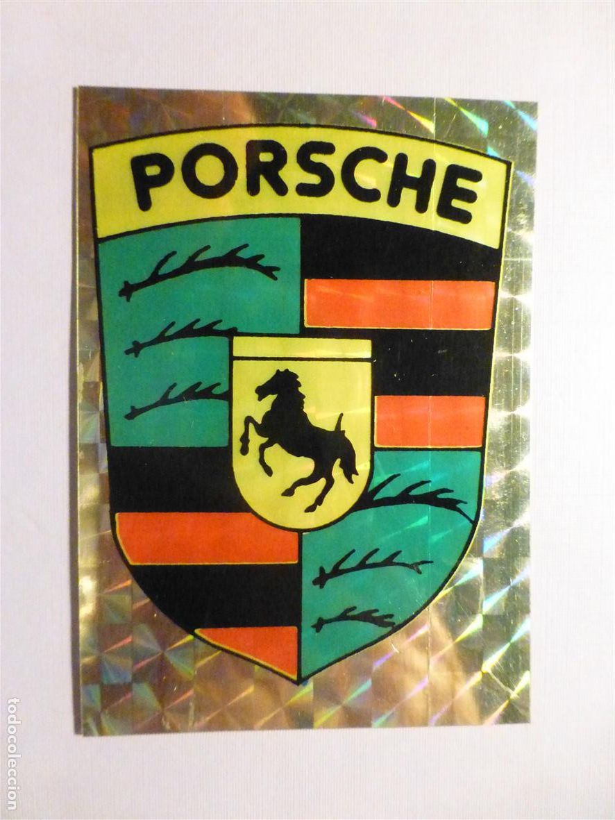 Pegatinas de colecci&oacute;n: Pegatina - Adhesivo metalizado - Porsche - Marca automoci&oacute;n, Coches. Automovil - 5 x 7 cm