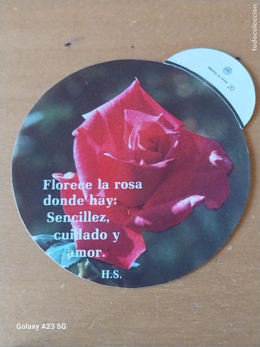 Pegatinas de colecci&oacute;n: FLORECE LA ROSA DONDE HAY SENCILLEZ .... H.S. PEGATINA 7CMS SIN PEGAR NUNCA ORIGINAL A&Ntilde;OS 70