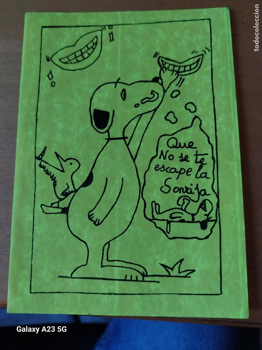 Pegatinas de colecci&oacute;n: ILUSTRACION TIPO SNOOPY CASERO PEGATINA QUE NO SE TE ESCAPE LA SONRISA A&Ntilde;OS 70 13.7X9.8CMS *