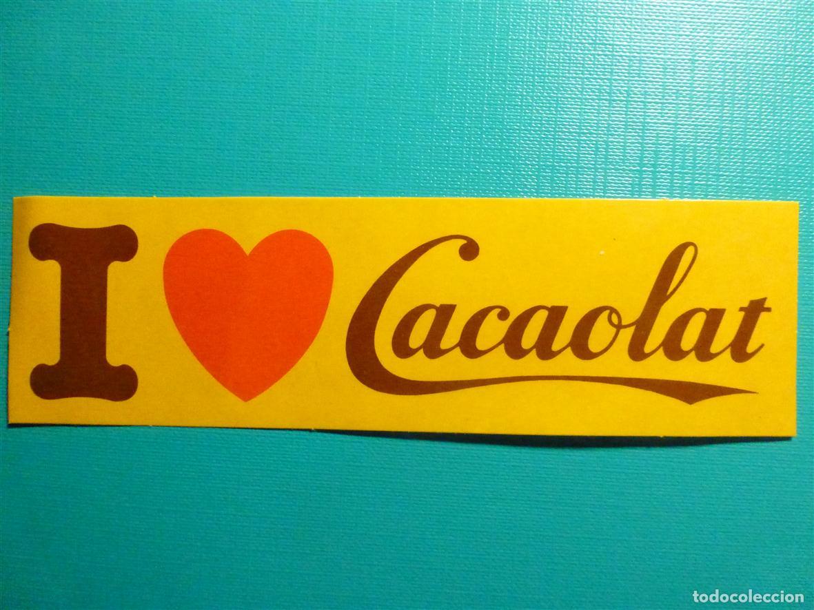 Pegatinas de colecci&oacute;n: Pegatina - Adhesivo - Sticker - I Amo, Quiero Love Cacaolat - Lecherias, Alimentaci&oacute;n 14 X 4 Cm