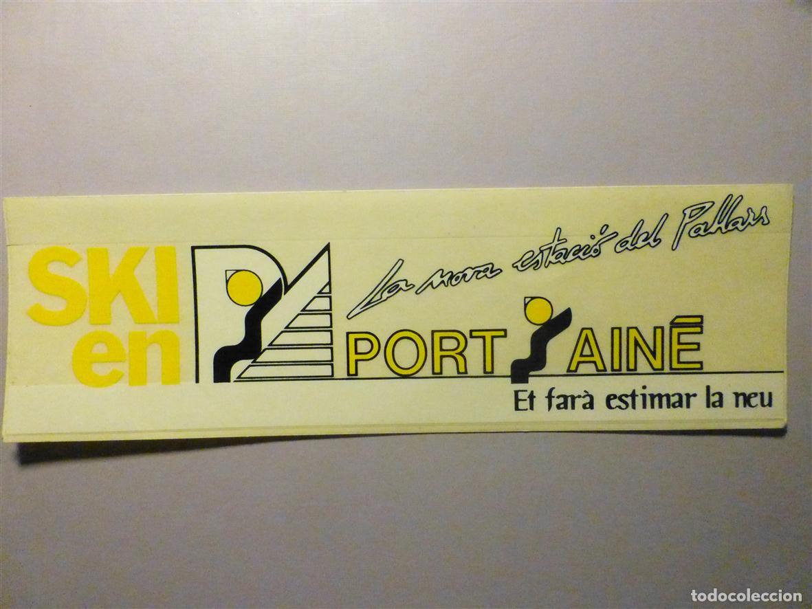 Pegatinas de colecci&oacute;n: Pegatina, Adhesivo Monta&ntilde;a, Ski, Squ&iacute; - Deportes Invierno - Port-Ain&eacute; - Nova Pallars, 20 x 6,5 cm.