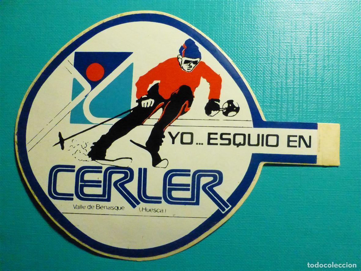 Pegatinas de colecci&oacute;n: Pegatina, Adhesivo Monta&ntilde;a, Ski, Squ&iacute; - Deportes Invierno - Yo esquio en Cerler, 12 x 10 cm.