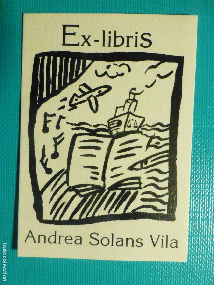 Pegatinas de colecci&oacute;n: Pegatina Ex-Libris Adhesivo - Andrea Solans Vila - 4,5 x 6 cm.