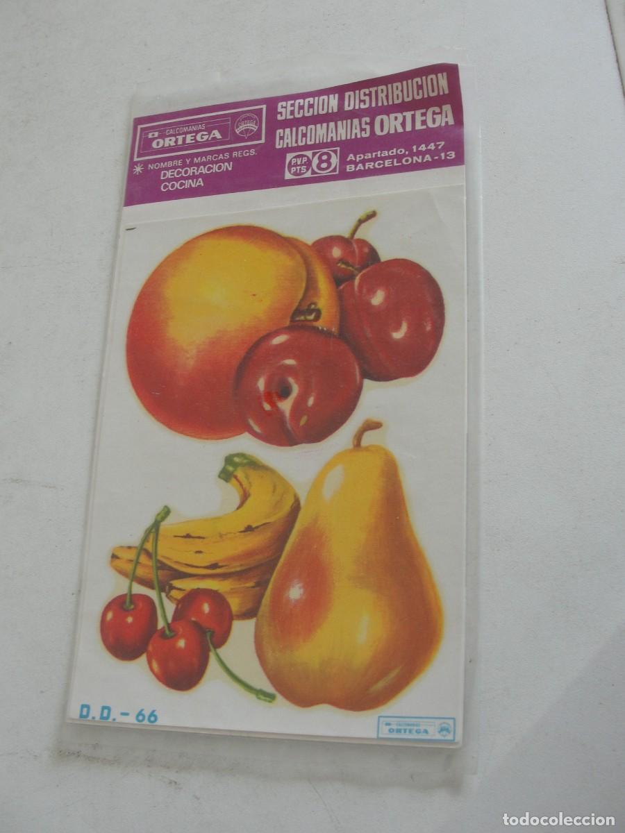 Pegatinas de colecci&oacute;n: CALCOMANIAS ORTEGA - FRUTAS PLATANOS CEREZAS MELOCOTON - DECORACION COCINA - PRECINTADO A&Ntilde;OS 60