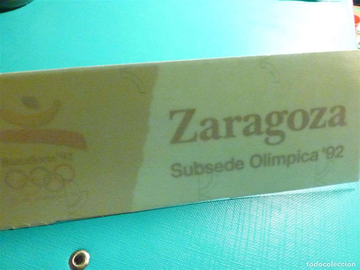Pegatinas de colecci&oacute;n: Pegatina - Adhesivo - Sticker Barcelona&acute;92 - Zaragoza Subsede Ol&iacute;mpica Olimpiadas 1992 - 16x5,5 cm.