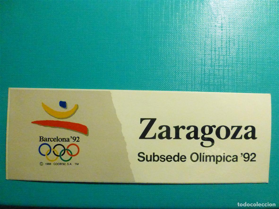 Pegatinas de colecci&oacute;n: Pegatina - Adhesivo - Sticker Barcelona&acute;92 - Zaragoza Subsede Ol&iacute;mpica Olimpiadas 1992 - 16x5,5 cm.