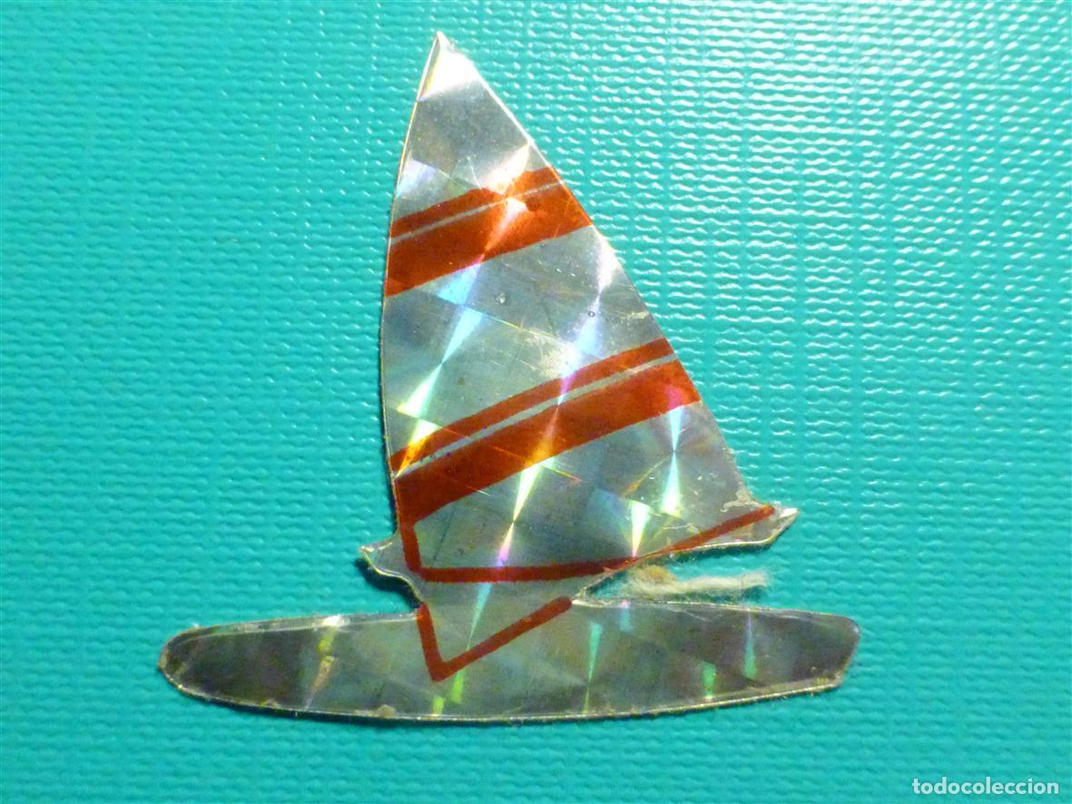 Pegatinas de colecci&oacute;n: Adhesivo - Pegatina Metalizada - Panrico - Ediciones Trebol, PegaBolly - Barco a vela - 4 x 4,5 cm.