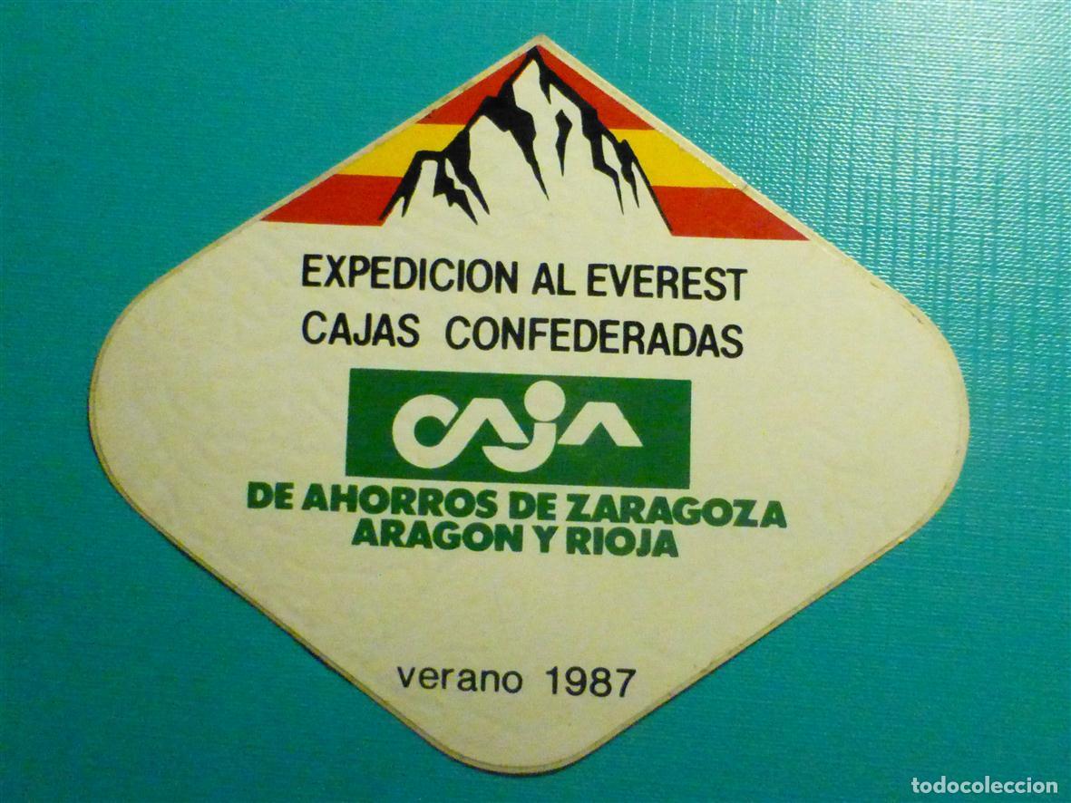 Pegatinas de colecci&oacute;n: Pegatina - Alta Monta&ntilde;a - Expedici&oacute;n al Everest - A&ntilde;o 1987 - Cajas Confederadas - 12 x 10,5 cm.