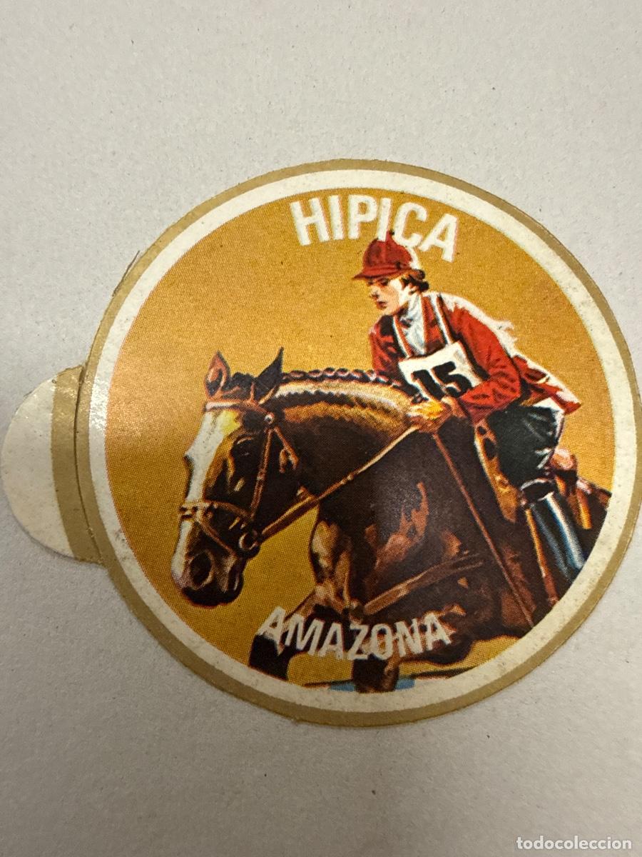 Pegatinas de colecci&oacute;n: DEPORTES, HIPICA , AMAZONA 5,5cms. Antiguo adhesivo o pegatina, sin estrenar