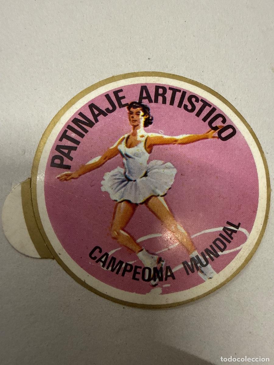 Pegatinas de colecci&oacute;n: DEPORTES, PATINAJE ARTISTICO, Campeona mundial 5,5cms. Antiguo adhesivo o pegatina, sin estrenar
