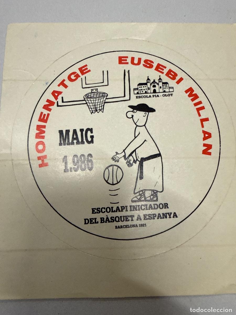 Pegatinas de colecci&oacute;n: EUSEBI MILLAN. BASQUET. 10cms aprox. Antiguo adhesivo o pegatina, sin estrenar