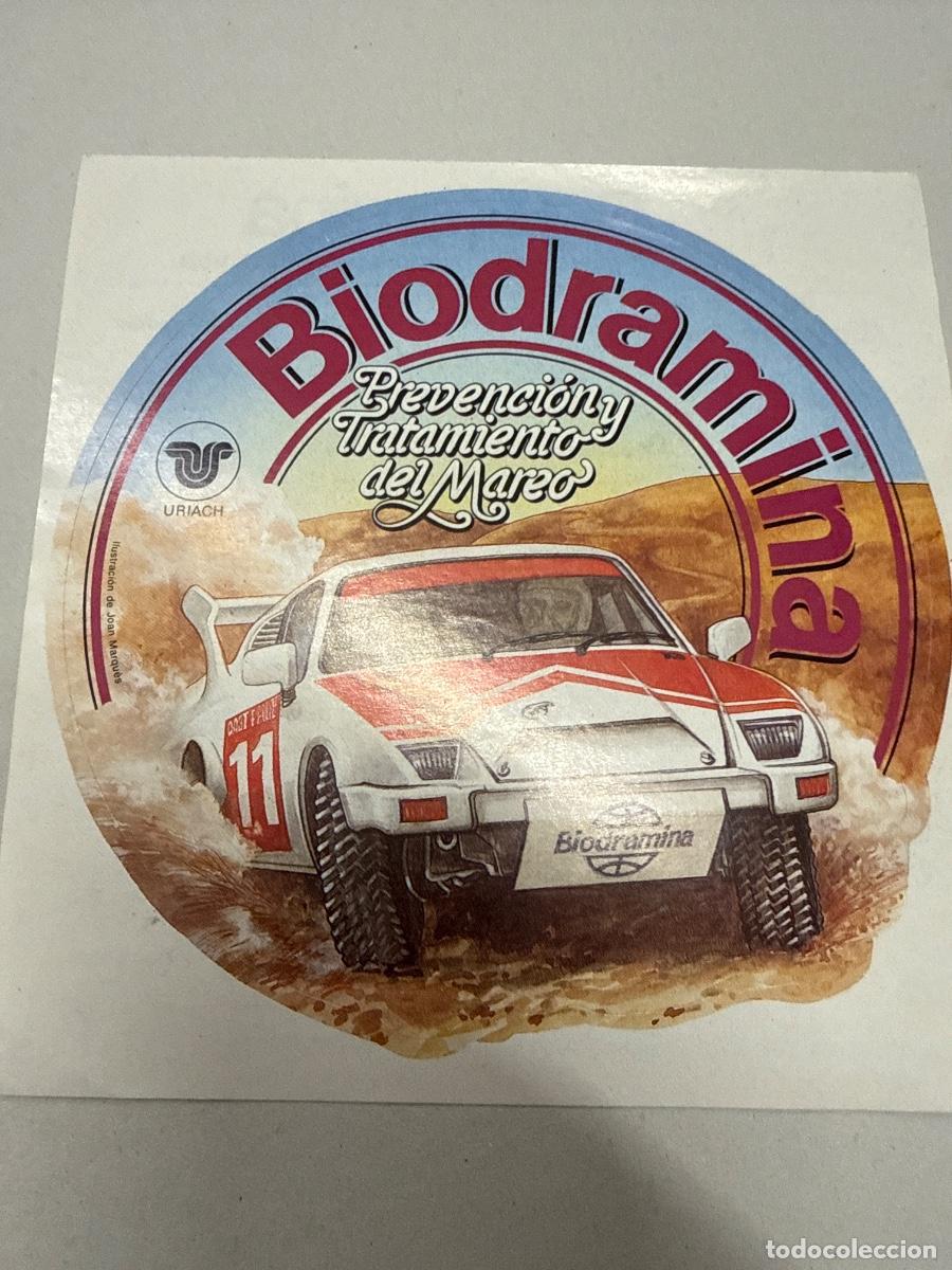 Pegatinas de colecci&oacute;n: BIODRAMINA. LABORATORIOS URIACH 12cms aprox. Antiguo adhesivo o pegatina, sin estrenar