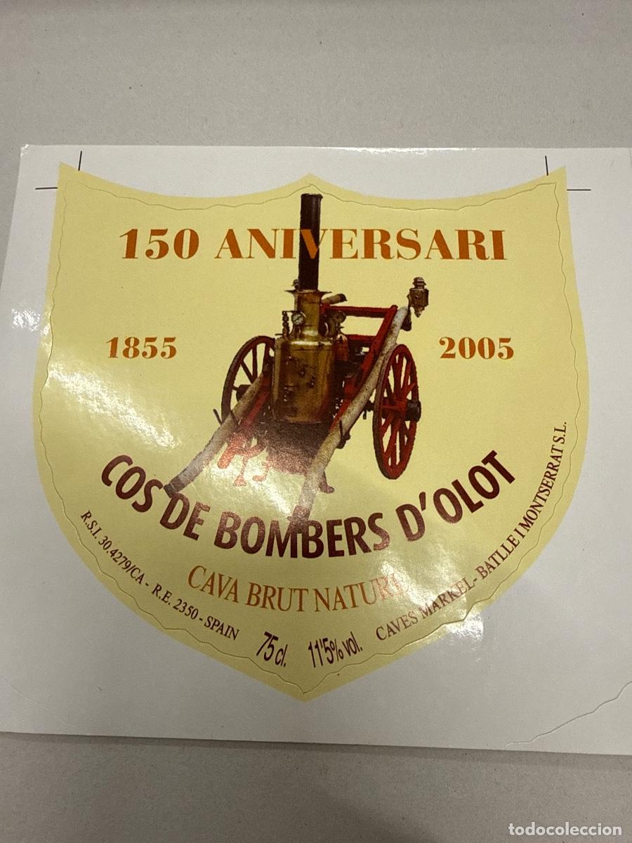 Pegatinas de colecci&oacute;n: BOMBEROS OLOT 10x9cms aprox. Antiguo adhesivo o pegatina, sin estrenar