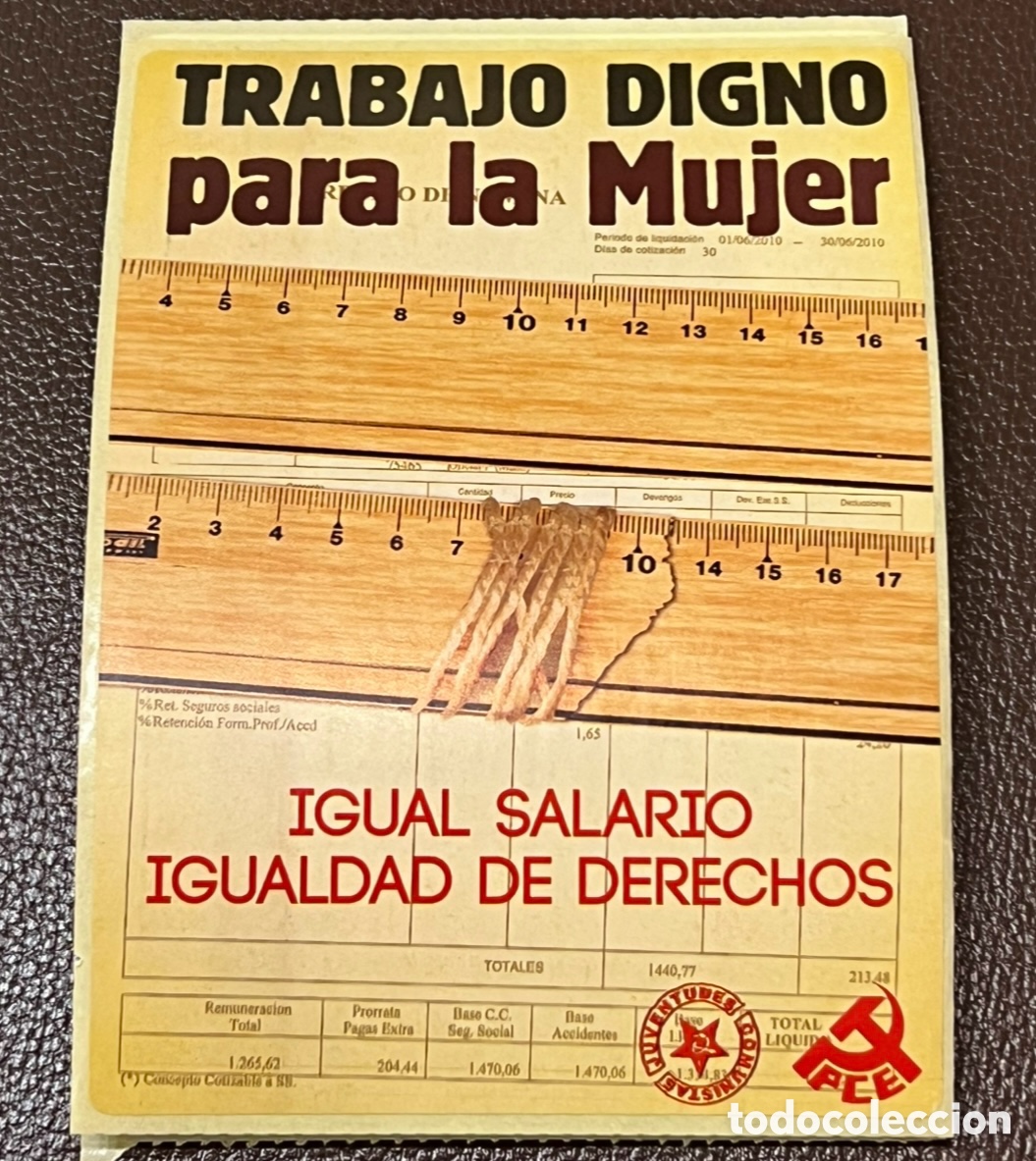 Pegatinas de colecci&oacute;n: Pegatina. PCE. Juventudes Comunistas. Trabajo Digno para la Mujer.