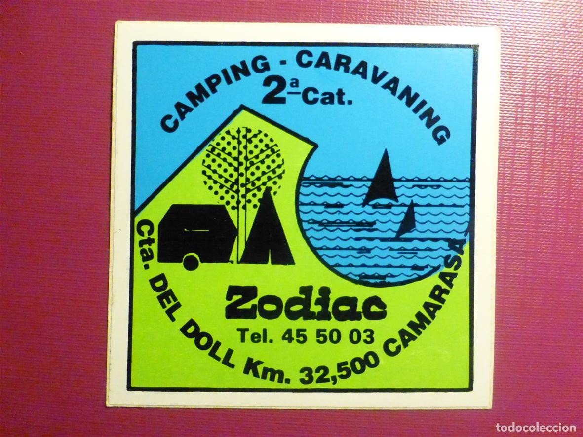 Pegatinas de colecci&oacute;n: Pegatina Adhesivo - Camping - Caravaning - Zodiac - Camarasa - L&eacute;rida - Lleida - 8 x 8 cm.