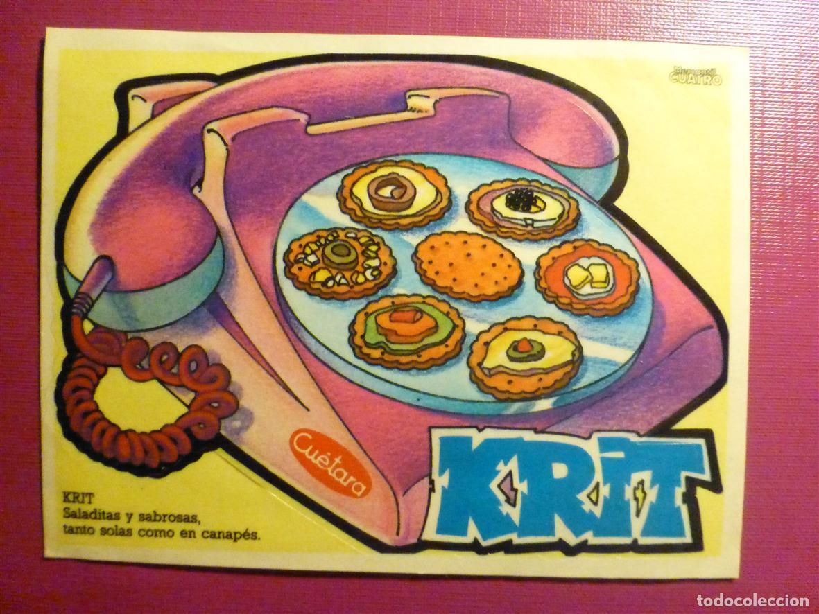 Pegatinas de colecci&oacute;n: ✔ Pegatina Adhesiva Tiendas Alimentaci&oacute;n, Golosinas - Cu&eacute;tara, Galletas Saladillas Krit - 12 x 9 cm