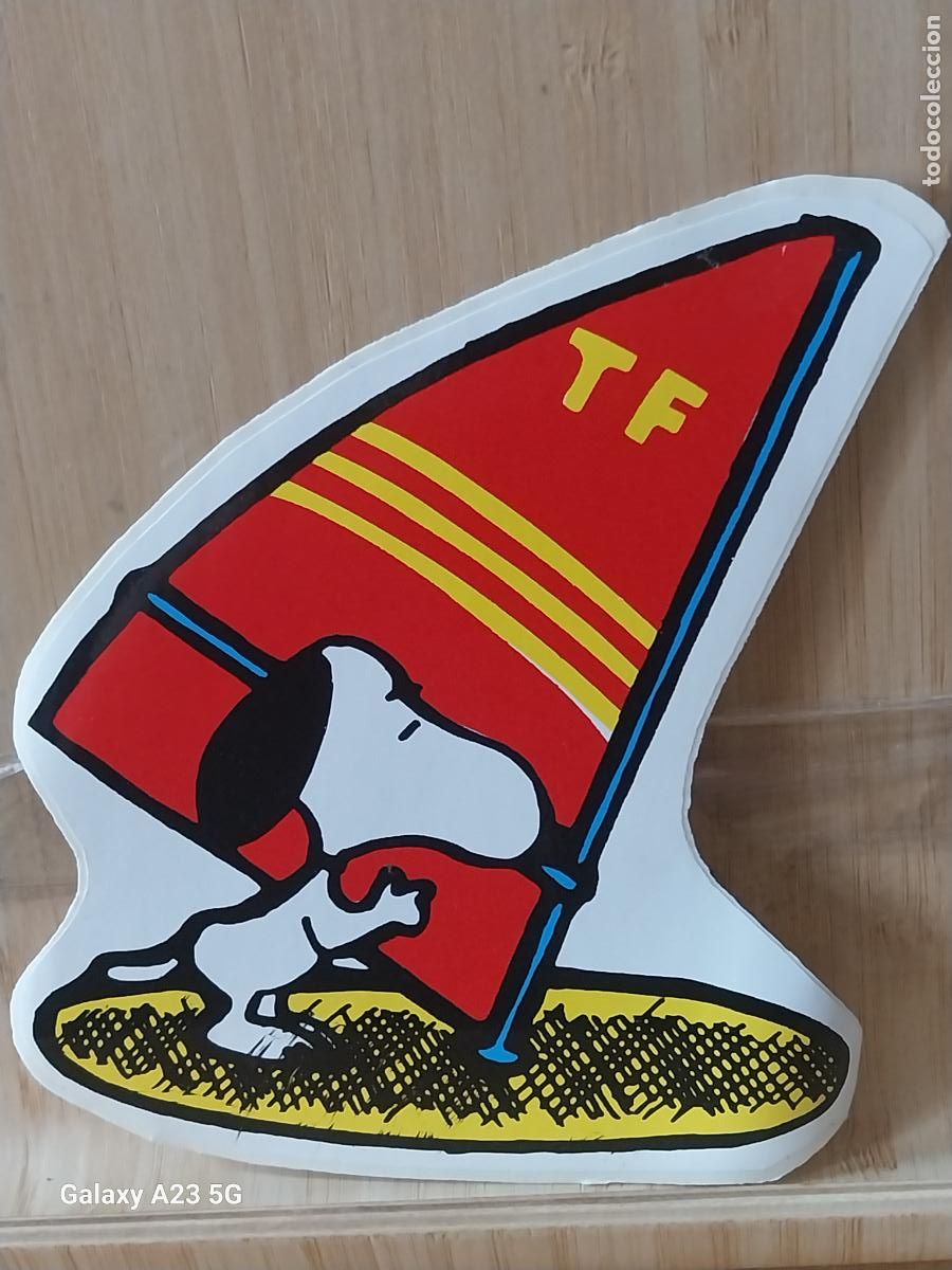 Pegatinas de colecci&oacute;n: SNOOPY WINDSURF PEGATINA VINTAGE SIN PEGAR NUNCA 12CMS ALTO