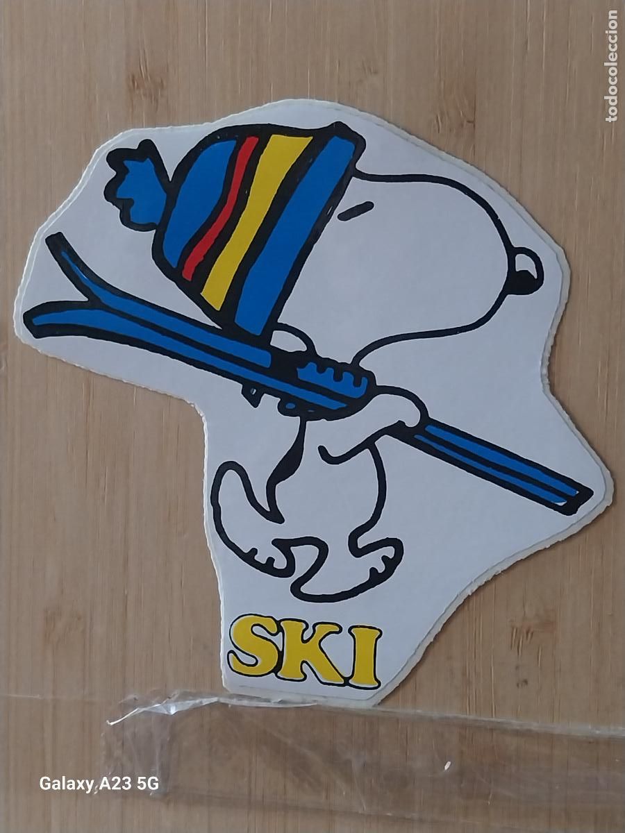 Pegatinas de colecci&oacute;n: SNOOPY SKI ESQUI PEGATINA VINTAGE SIN PEGAR NUNCA 10CMS ALTO