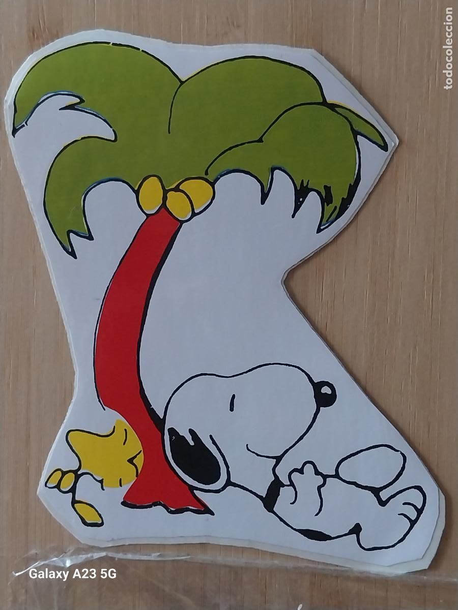 Pegatinas de colecci&oacute;n: SNOOPY PALMERA PAJARO PEGATINA VINTAGE SIN PEGAR NUNCA 10CMS ALTO