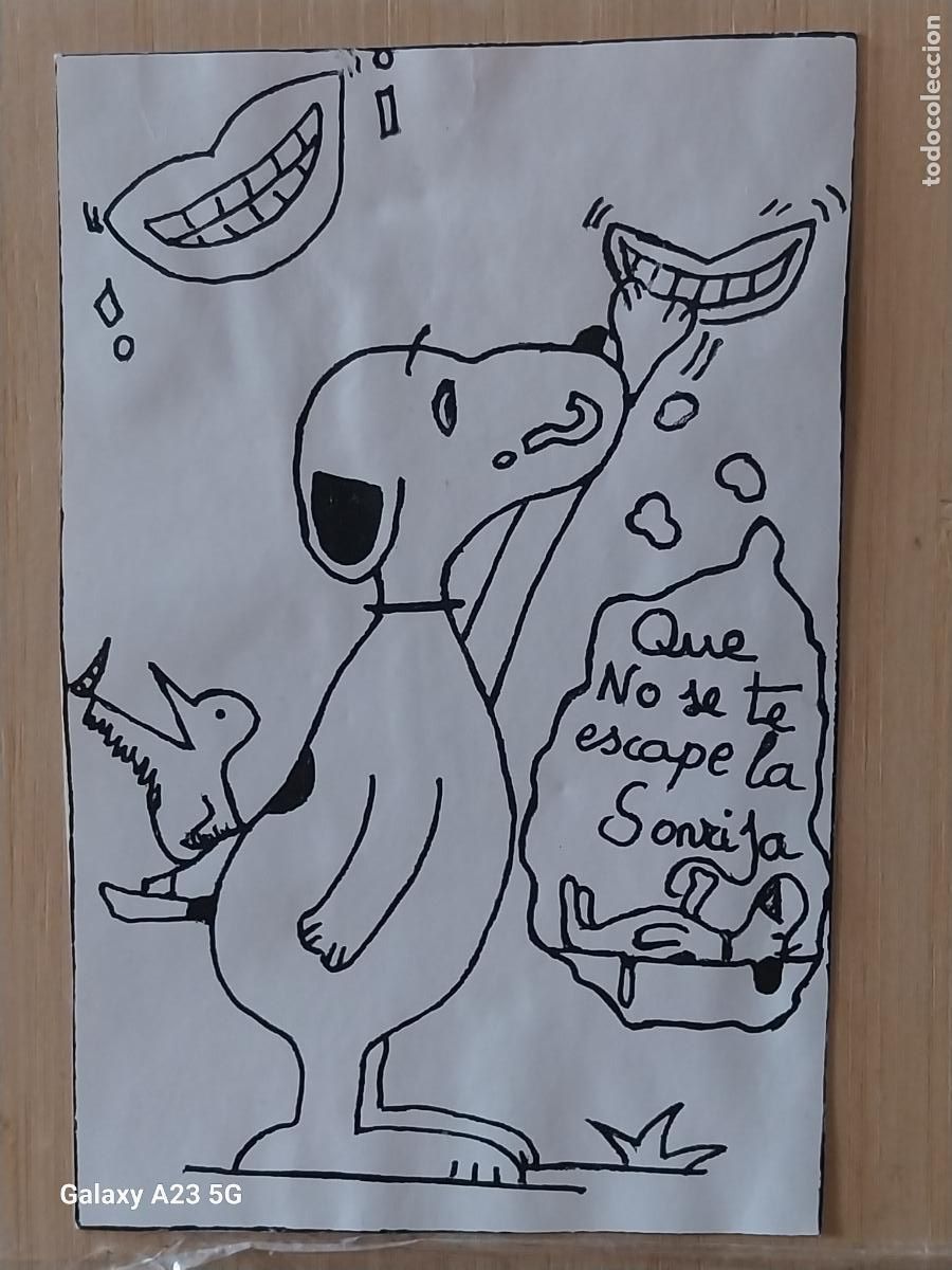 Pegatinas de colecci&oacute;n: QUE NO SE TE ESCAPE LA SONRISA SNOOPY CASERO PEGATINA VINTAGE SIN PEGAR NUNCA 12X8CMS